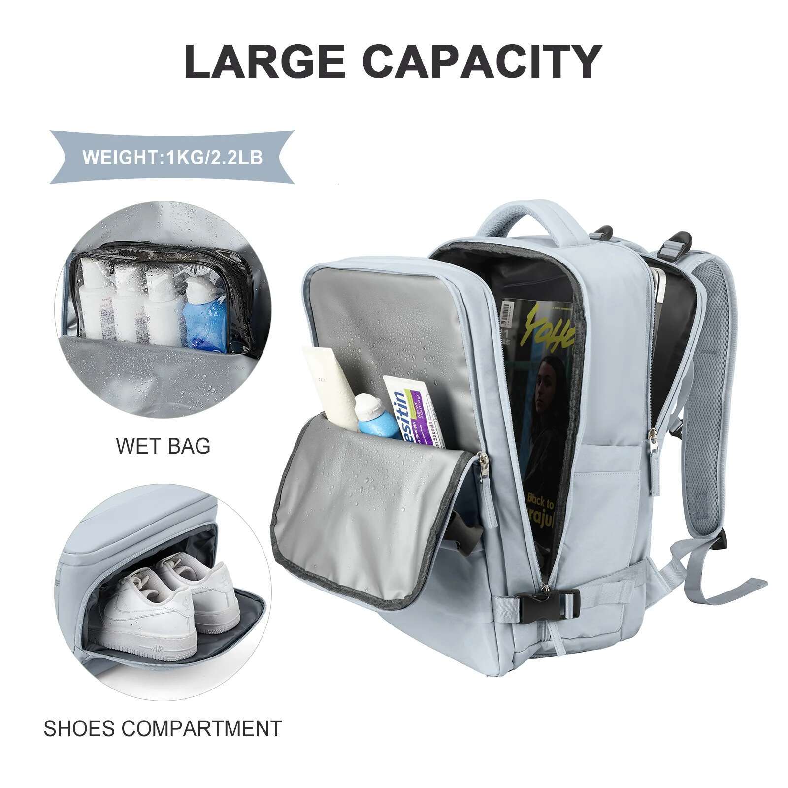 40X20x25 Ryanair, Travel For Women Men, Personal Item Carry On Backpack, Business Weekender Laptop Backpack