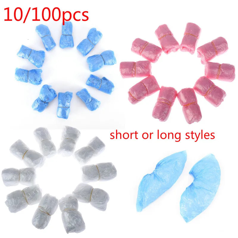 100Pcslot Plastic Waterproof Overshoes Disposable Shoe CoversThick Cleaning Cover Rainy Day Carpet Floor Protector 250318