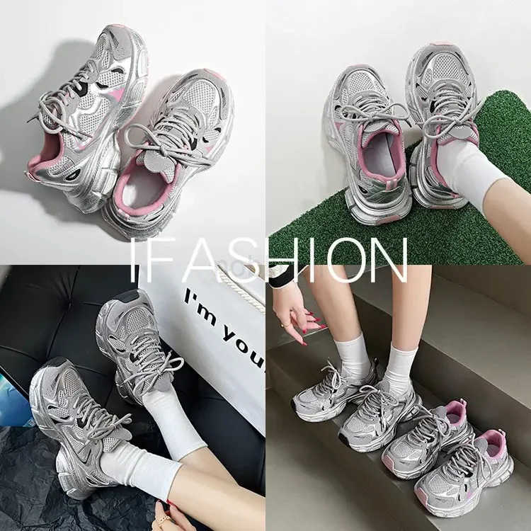 2024 New Breathable Vcani Shoes Wen Casual Platform Sneakers Summer Thick Bott Low Top Large jogging shoes Z250318