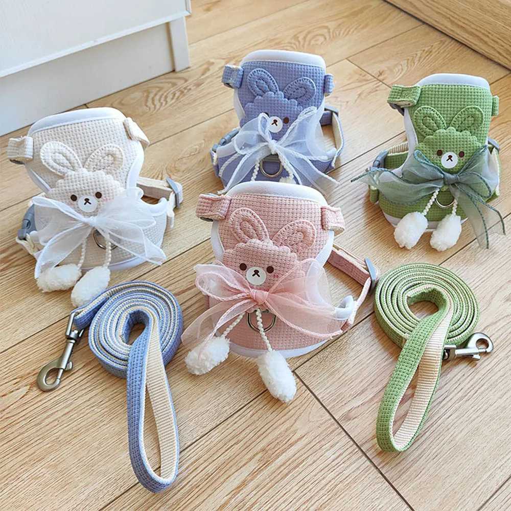 Dog chest belt cute cartoon design for dogs and cats with independent belt rope Teddy Yorkshire belt pet accessoriesT250318