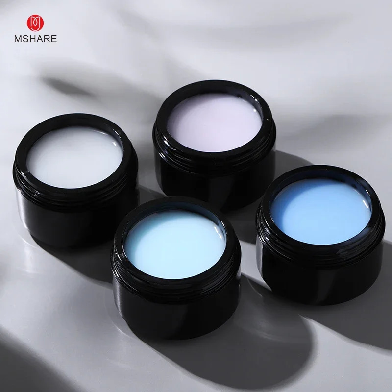 MSHARE 50g Jelly White Pink Blue Translucent Self Leveling Builder Hard Gel for Nail Extension Construction UV Gel 250314