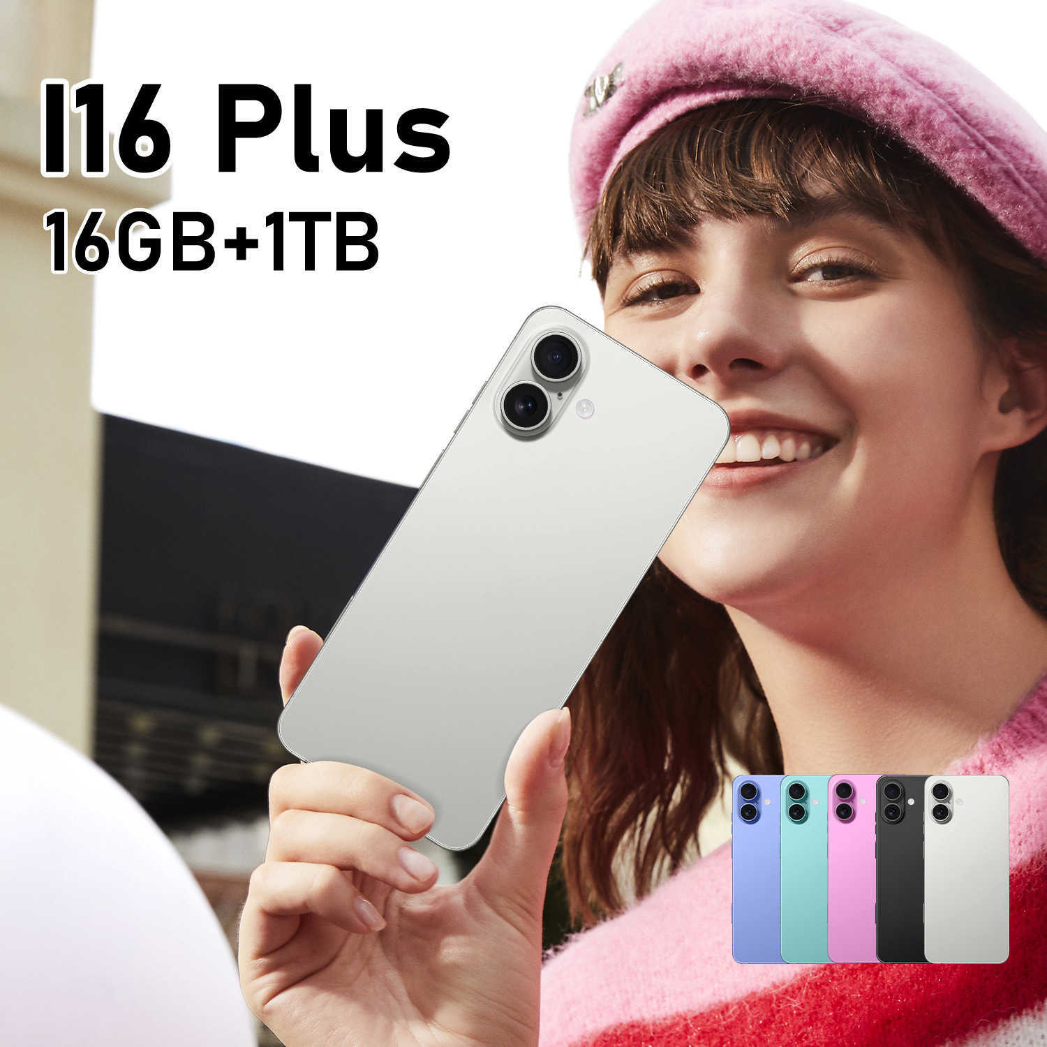 Smartphone Phones New I16 Plus phone 3+64GB true 4G full network button camera Android 10 selling z250319