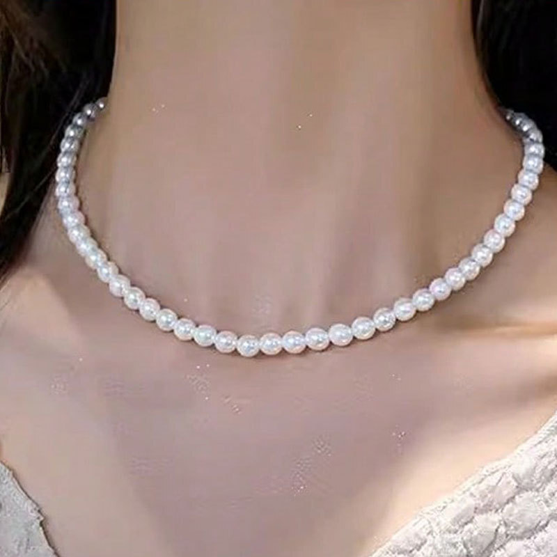 4/6/8/10/12MM Faux Pearl Pearl Necklace Women's Faux Pearl Choker Jewelry for Women