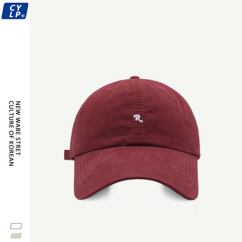 Simple fashionable trendy brand R letter embroidered baseball cap for both men and women, Korean version couple's duckbill cap, looks small on th