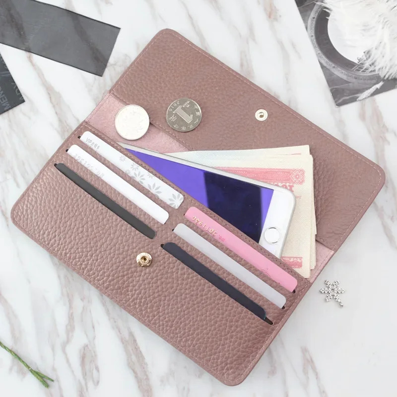 Womens wallet leather womens long wallet fashionable zipper bag multi-color wallet splicing wild coin wallet Billetera Mujer 250317