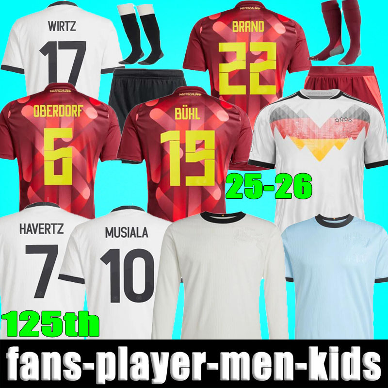 2025 Germany 125-Year Anniversary Soccer Jerseys Player 25 26 HUMMELS KROOS GNABRY WERNER MUSIALA MULLER HAVERTZ WIRTZ PAVLOVIC GUNDOGAN Men Kids kit Football Shirt