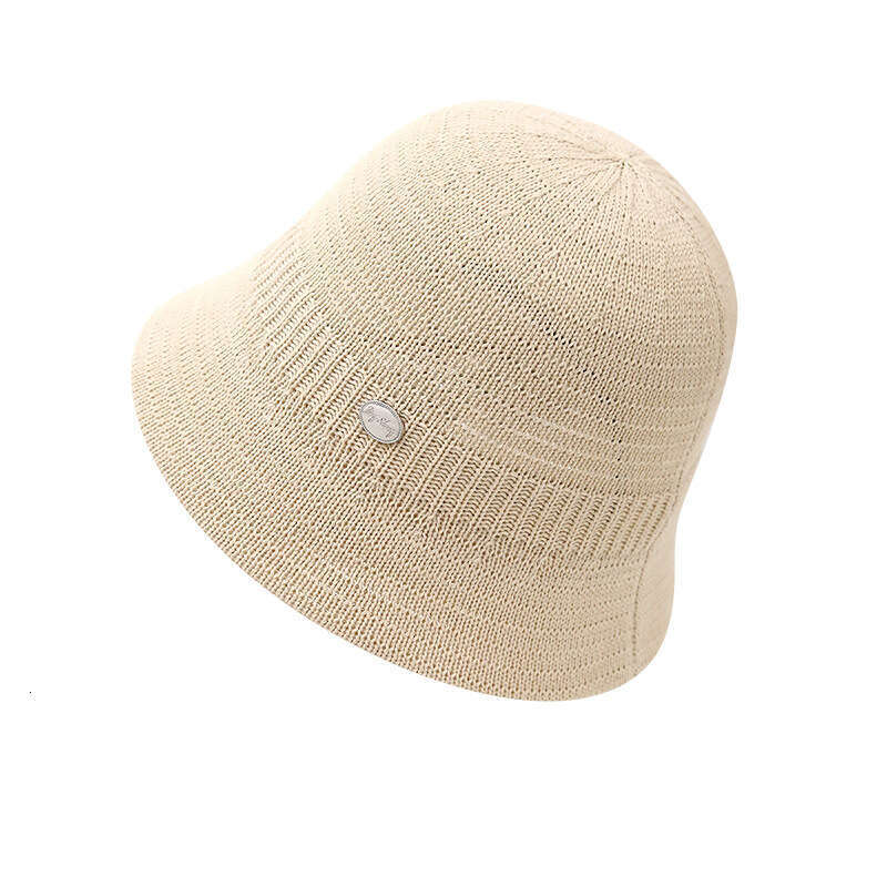2024 New Women's Casual Fashion Sunshade Striped Hollow Bucket Thin Soft Breathable Knitted Hat