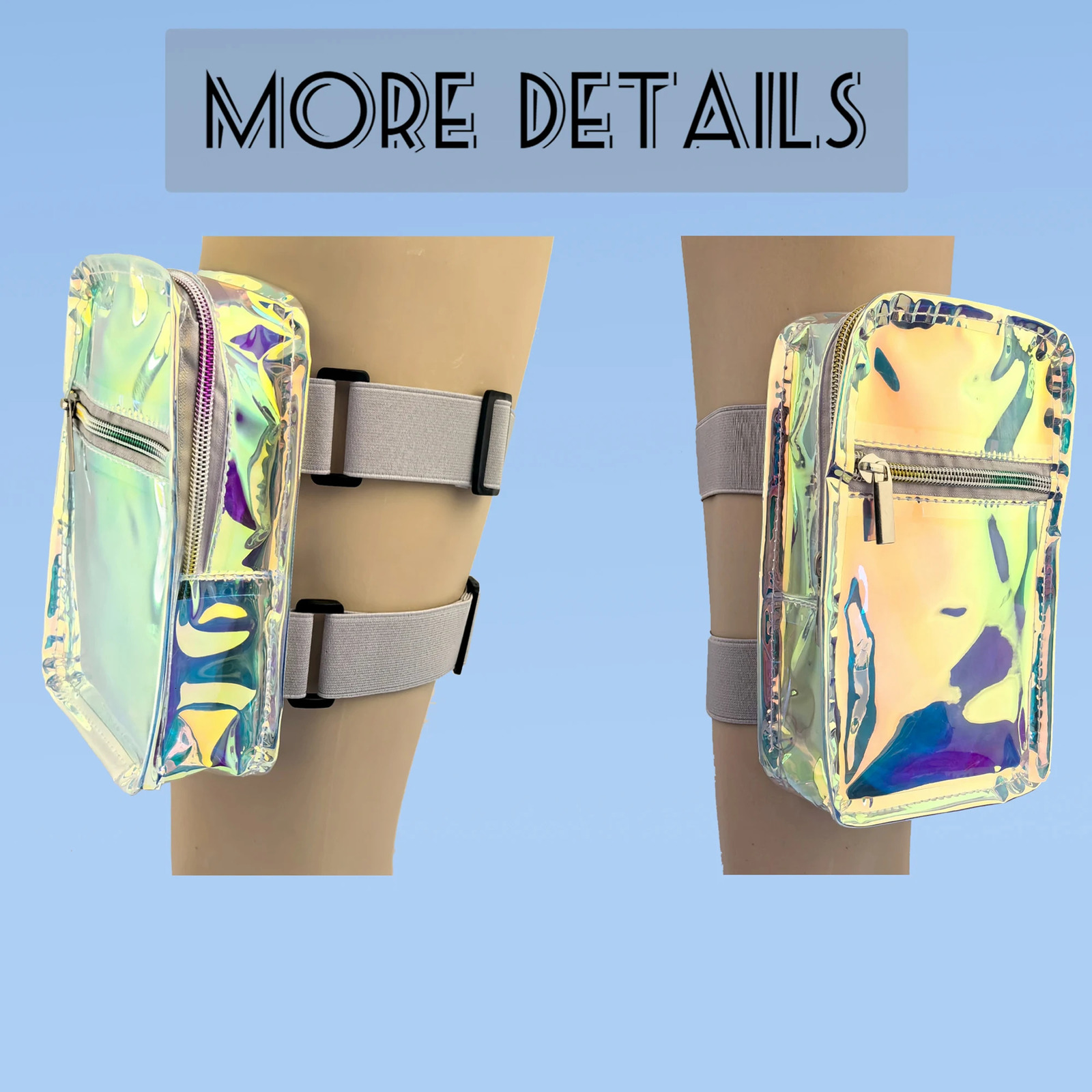 2024 Carnival Thigh Bag Women Holographic Leg Bag for Cave Adjustables Straps PU Waist Pouch Leg Bag for Carnival Hiking Bag 250314