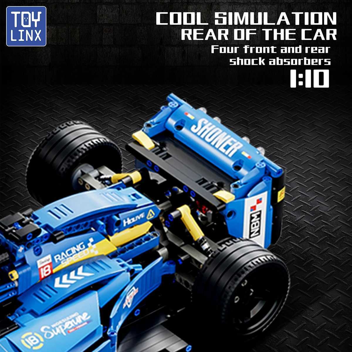 ToylinX F1 RC Race Cars 1161PCS Building Sets MOC Remote Control Building Blocks Collectible Model Car Suitable for Festive Gift W250318