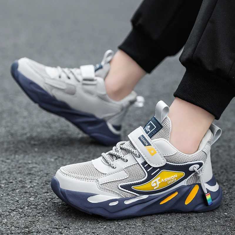 Kid Sneakers Sport Shoes for Boys Fashion Leather Children Breathable Mesh Comfort Shoes Casual Walking Outdoor Running ShoesXJ250318