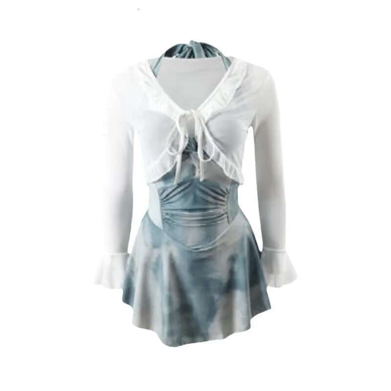Women's one-piece swimsuit, conservative style, spicy girl style, collar skirt, belly and end coverage, new collection 2024