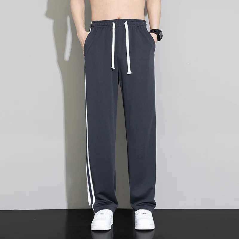 Summer new mens sports pants jogging pants straight pants neutral breathable loose outdoor fast drying fabric striped casual Trouser W250318