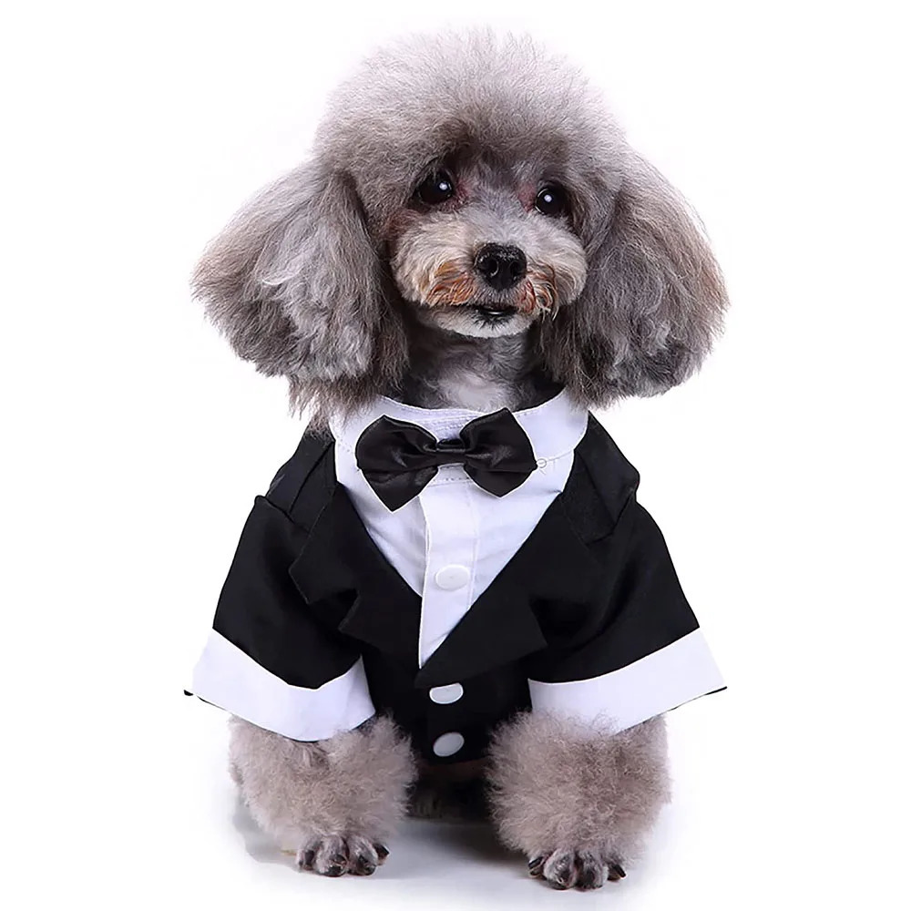Dog tailcoat formal dog costume wedding attic party bow set cat birthday pet 250318