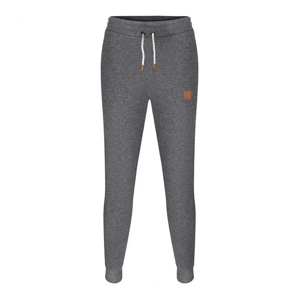 Mens sports leggings with elastic waist and pockets soft and breathable jogging leggings W250318