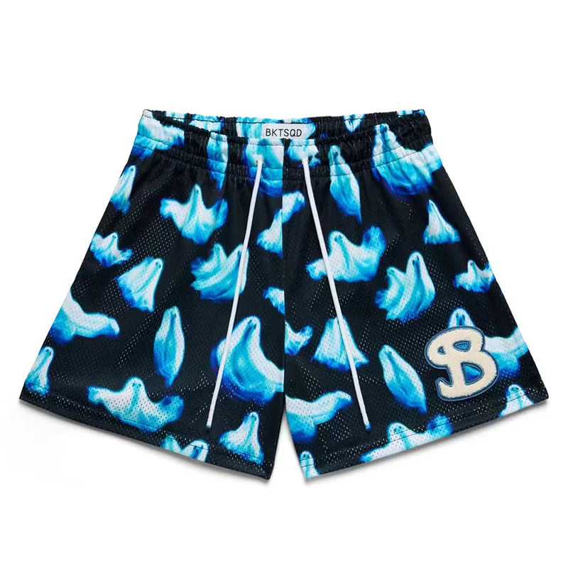BUCKETQUAD Summer Mesh Basketball Shorts for Men Fast Drying Hip Hop Sports Casual Trendy Running 250317