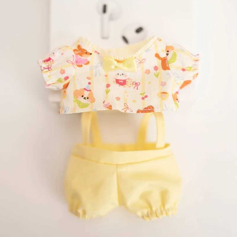 17cm Labubu Doll Clothing Yellow Cartoon Pattern Dress/Coat Baby Pendant Clothing Pendant Pants Clothing Replacement GiftT250318