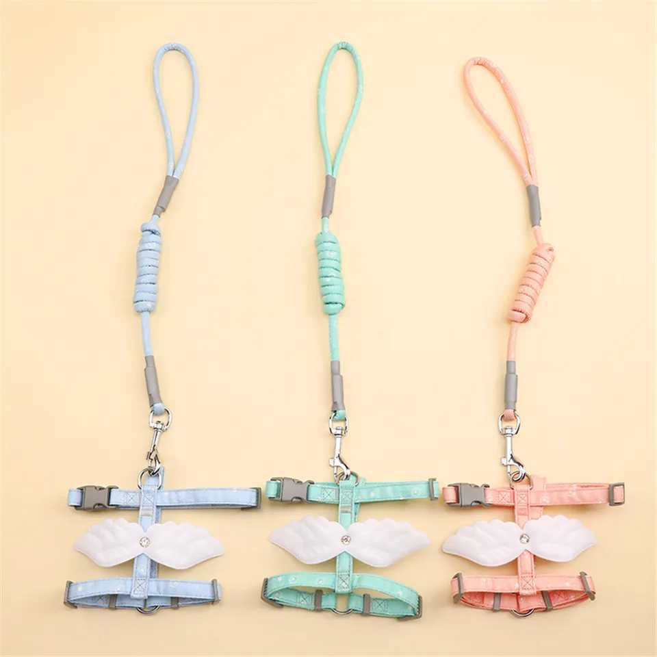Cute Angel Wing Cat Strap 120cm Strap Outdoor Cat Dog Strap and Strap Set Waterproof Tank Top Chest Strap Kitten AccessoriesT250318