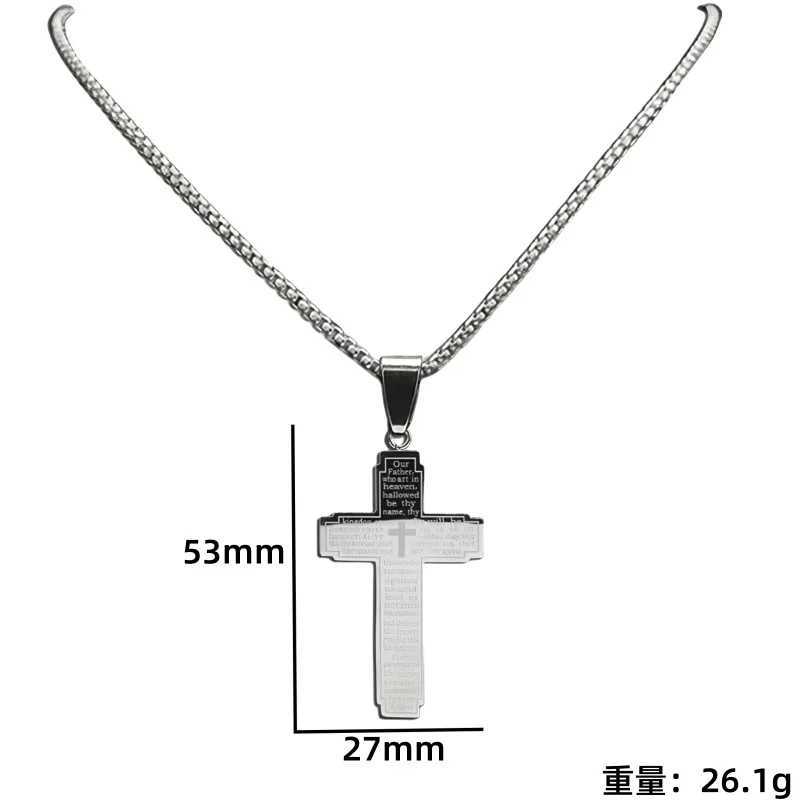 TrendMen Hiphop Rock Crucifix Cross Stainless Steel Pendant Necklace for Men and Boys Black Metal Clavik Chain Party Jewelry Gift W250318
