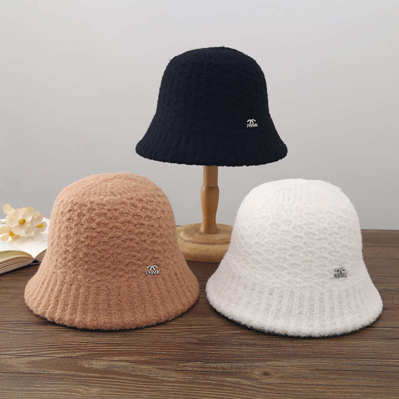Bucket children's autumn and winter new thick warm fisherman Korean version trendy round show face small basin hat