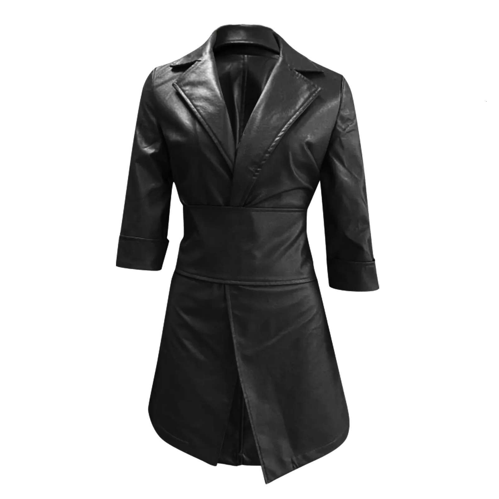 Sexy Women PU Leather Long Sleeve V Neck Winter Bodycon Blazer Mini With Belt Office Ladies Elegant Dress