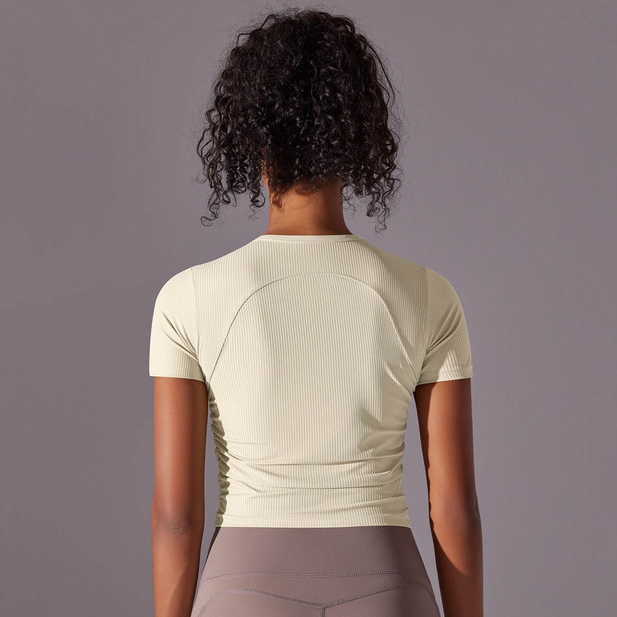 New tracksuit Threaded Solid Color Tight High Elasticity Breathable Sports Short Sleeve T-shirt Running Fitness Yoga Clothing Top for Women leggings