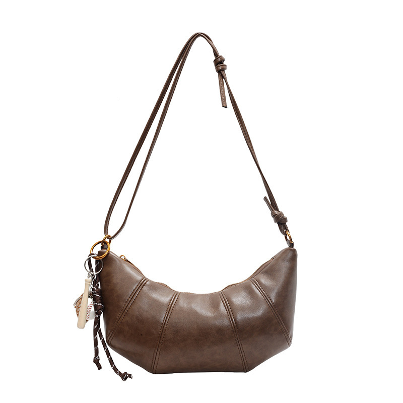 2025 Summer New High quality Croissant Fashion Designer Women s Handbag Light Luxury Crossbody Bag Brown Multifunctional Denim Wallet Storage Bag