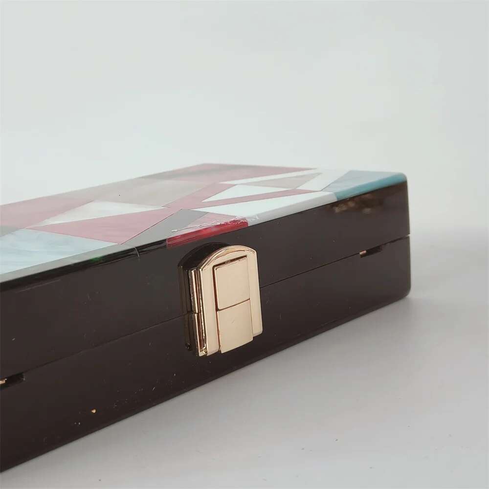 Colorful Geometric Acrylic Box Day Clutches Evening For Women Sac A Main Femme Mini Party Wedding Brand Wallet Purses Bags