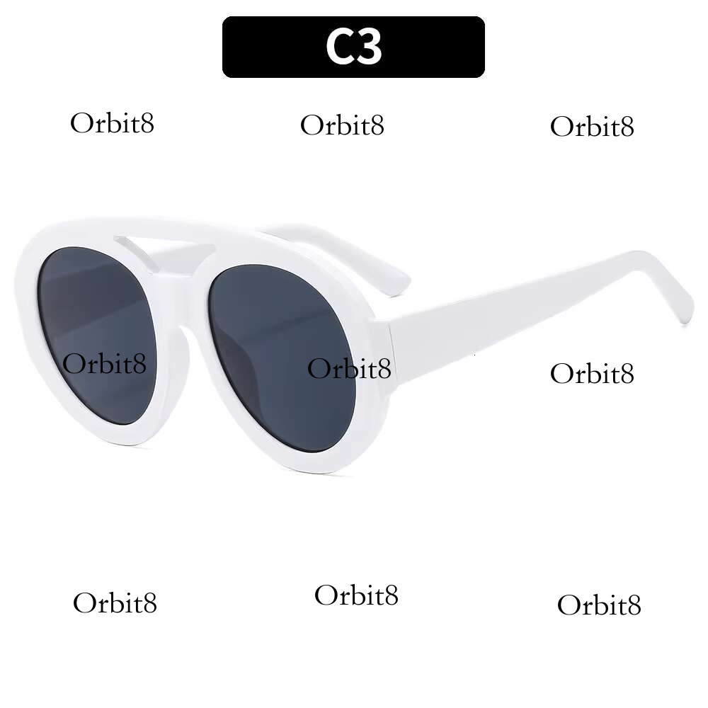 2024 New Retro Double Bridge Large Round Frame Custom Fashion Oversized Shades Sunglasses Women