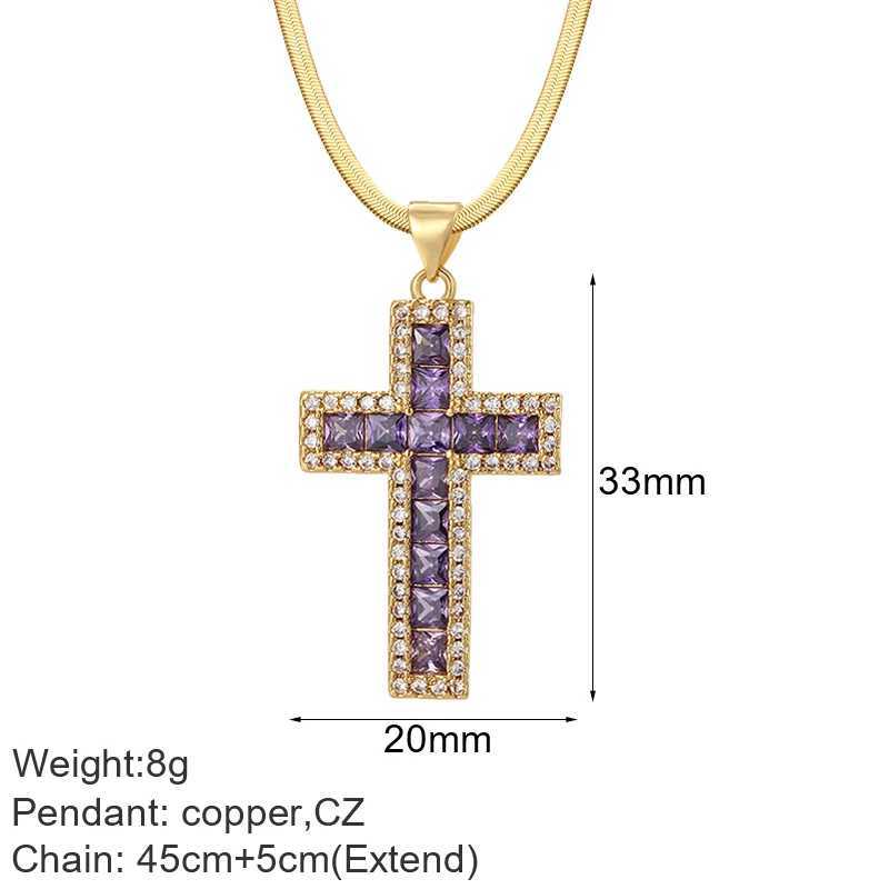 Cross womens pendant necklace gold womens necklace Jesus necklace womens long stainless steel chain amulet necklace W250318