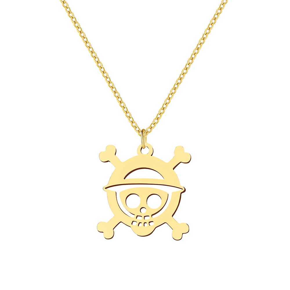 Stainless steel necklace skull pirate pendant chain necklace jewelry fashion necklace womens jewelry one gift W250318