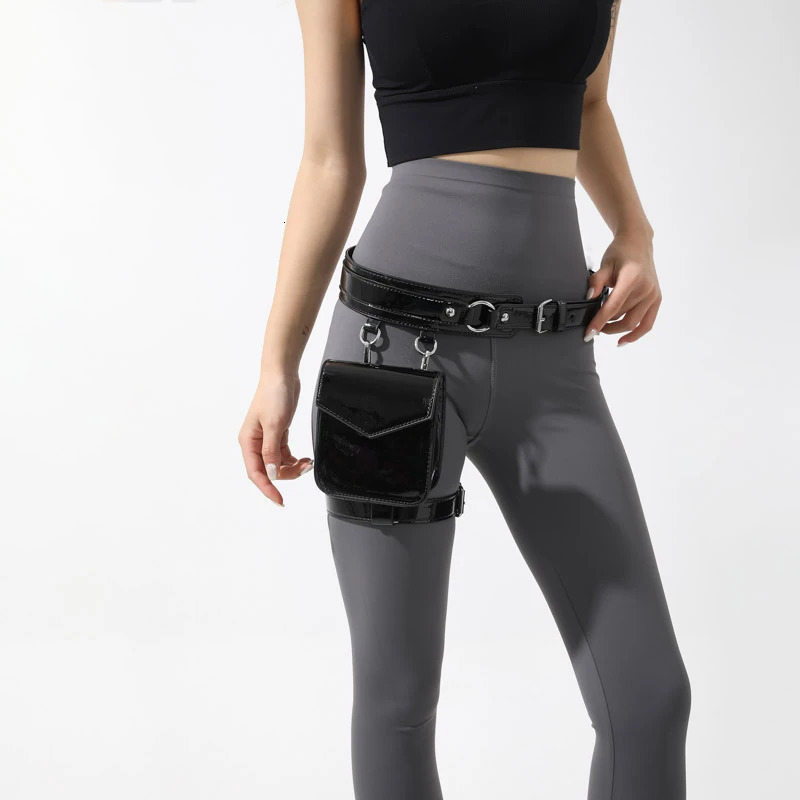 2024 Leg Bag for Women High Quality PU Waistpack Fashion Motorcycle Waistpack 250314