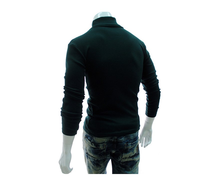 CNLONGBIDA Men's Sweaters Cotton Spandex Material LARGE Elastic Turtleneck Pullover Sweaters, Slim Fit Long Sleeve Knitted Casual Sweatshirts cle