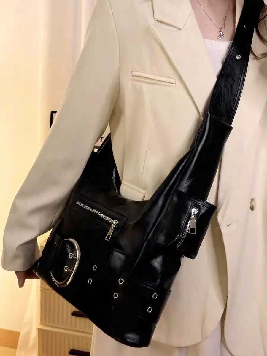 JIAERDI High Street Black Shoe Bags Wallet Warm Sweet Hot Girl Leather Y2k Handbag Fem Casual Cross Bag Y250318