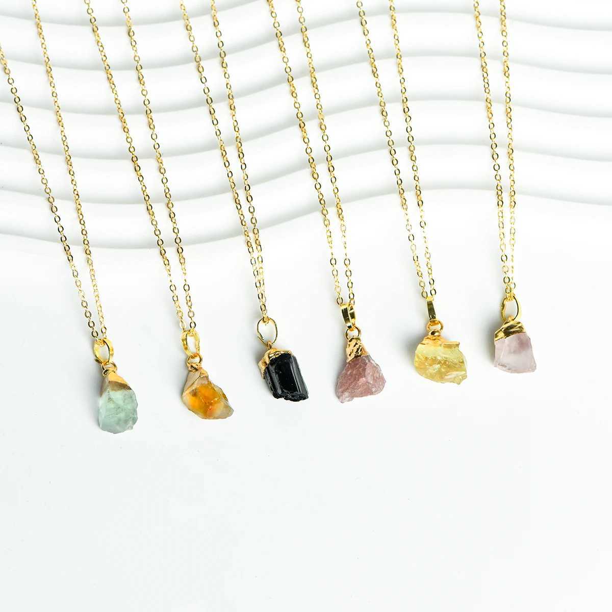 Gold plated original crystal mini pendant necklace W250318