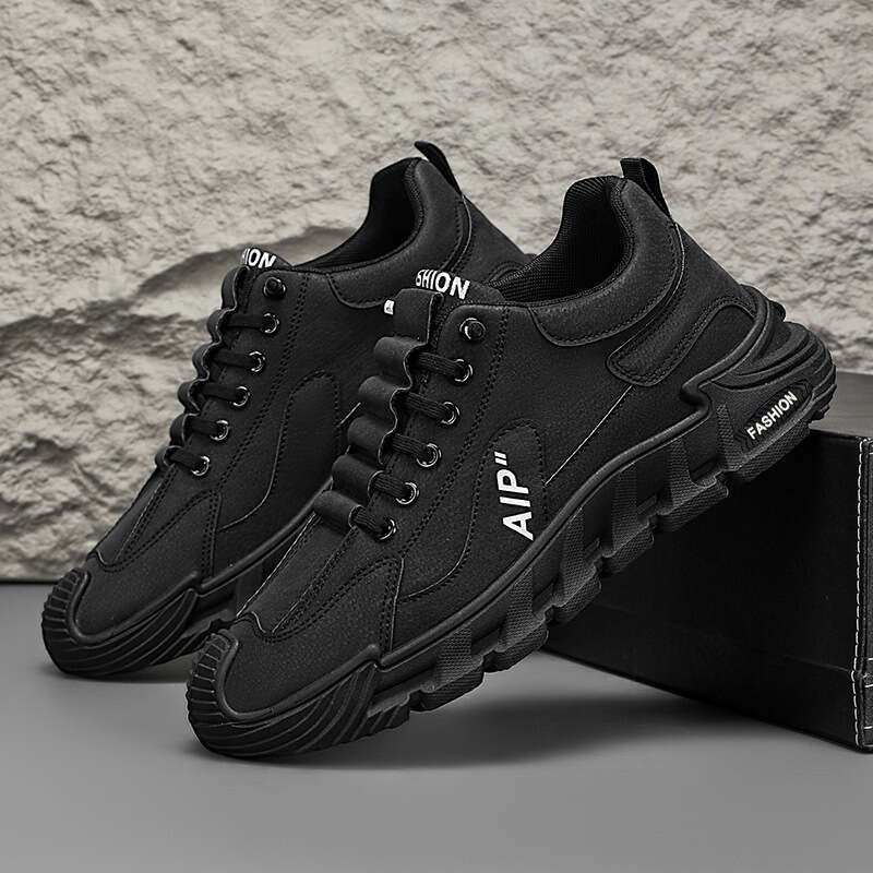 Spring new labor protection casual workwear board thick soled anti slip driving men's sports running shoes