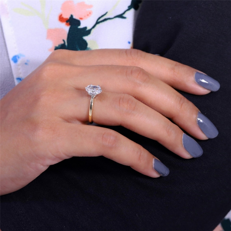 Jewelry 1.0 Carat Elongated Cushion Lab Diamond Solitaire Ring For Women Two Tones Real Gold E VS1 IGI Certificate CVD Diamond Engagement Ring