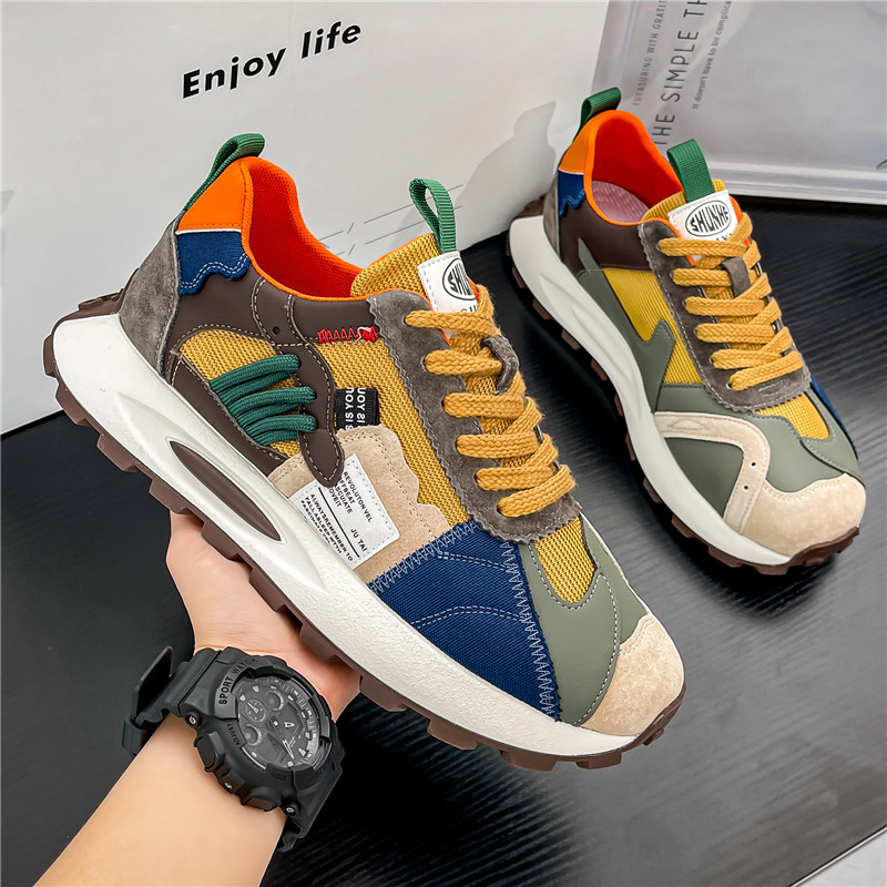 men's new lightweight thick-soled sports shoes men's trendy all-match low-top casual sneakers