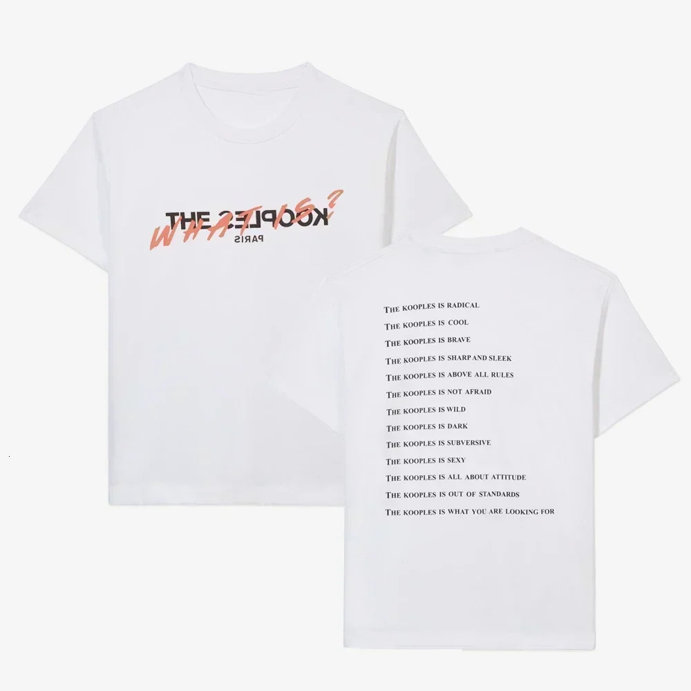 2025 Summer Graphic Printing Men Women Casual Loose T-shirt Kooples Printed O-neck T-Shirt Y2K Tops Tees 250318