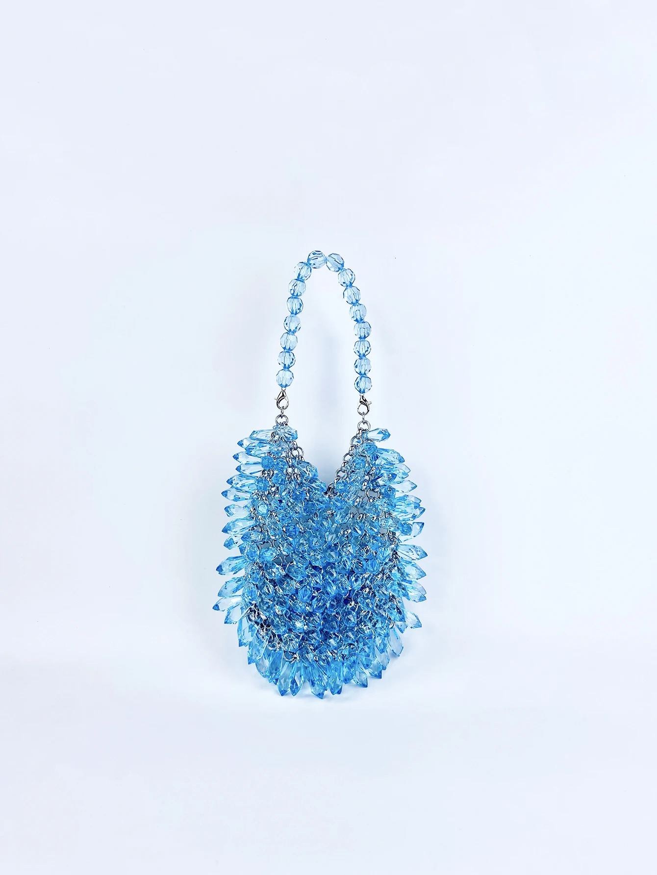 Small and Handmade Acrylic Solid Color Beads Womens Handheld Water Drop Bag Fashionable and Elegant Dinner Bag 250318