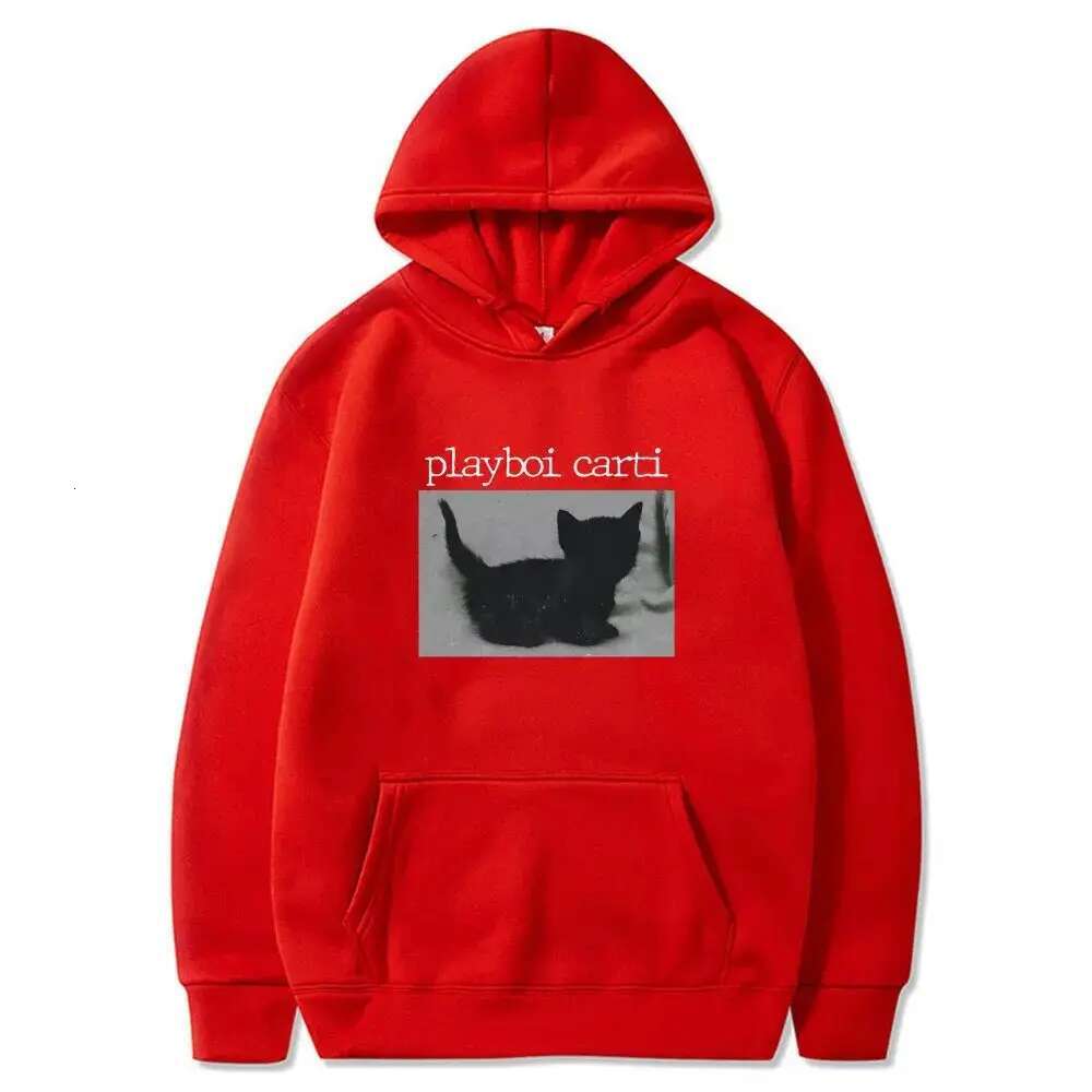 Designer Hoodie New Men's Hoodie Rapper Black Cat Print Street Wear Men's And Women's Fashionable Hip-hop Oversized Sportswear Hoodie P