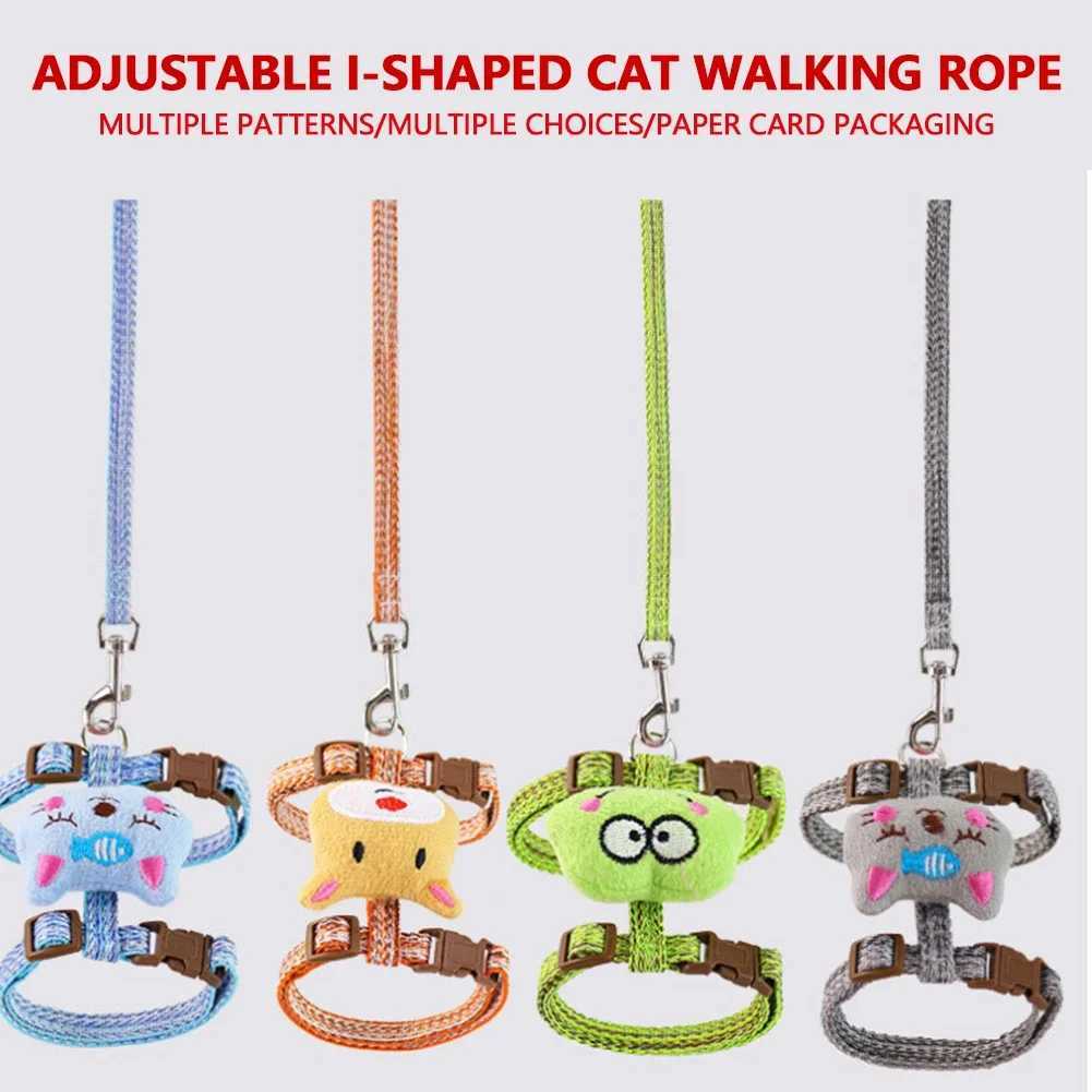 Cat collar pet strap adjustable cute cartoon cat strap cat strap walking lead strap cat productT250318