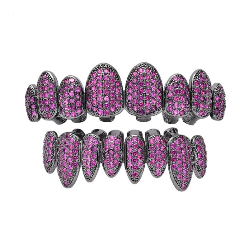 Hip Hop Cubic Zircon Teeth Grills Dental Mouth Punk Tooth Caps Cosplay Rapper Jewelry 250318