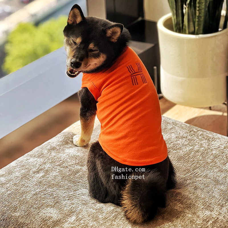 Imitation Design Dog T shirt Printing H Pets Shirt Lightweight Skin Friendly Dog Clothes Sleeveless Yellow Dog Tee Shirts Machine Washable Shirts for 