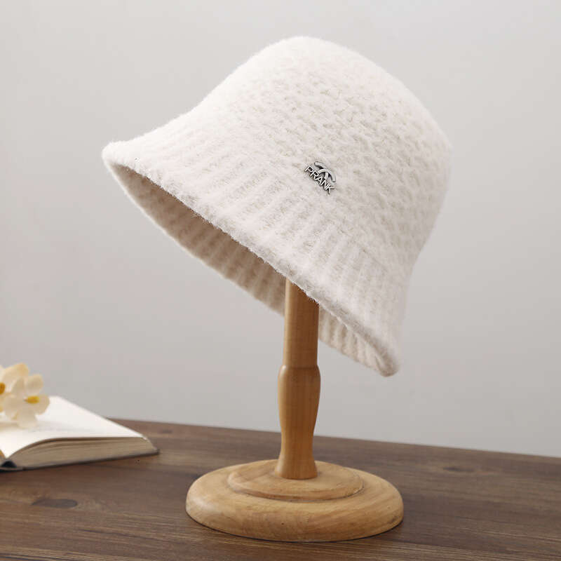 Bucket children's autumn and winter new thick warm fisherman Korean version trendy round show face small basin hat