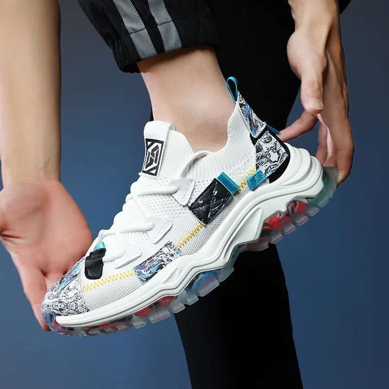 Breathable Casual Fashion Sports Men Shoes Old Fashioned Knitted Soles Motorcycle Boots For Outdoor Running