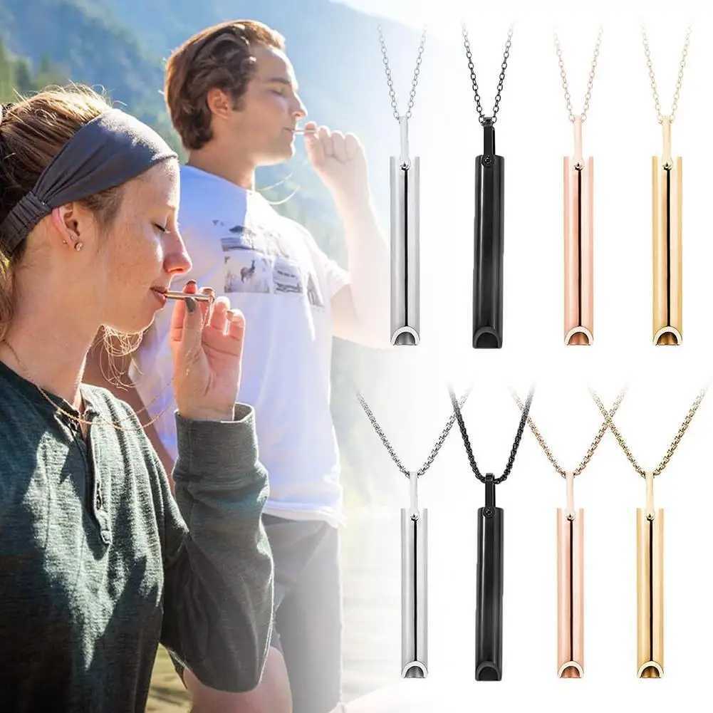 Stainless steel breathable necklace for smoking cessation anxiety relief anti vaping necklace breathing necklace W250318