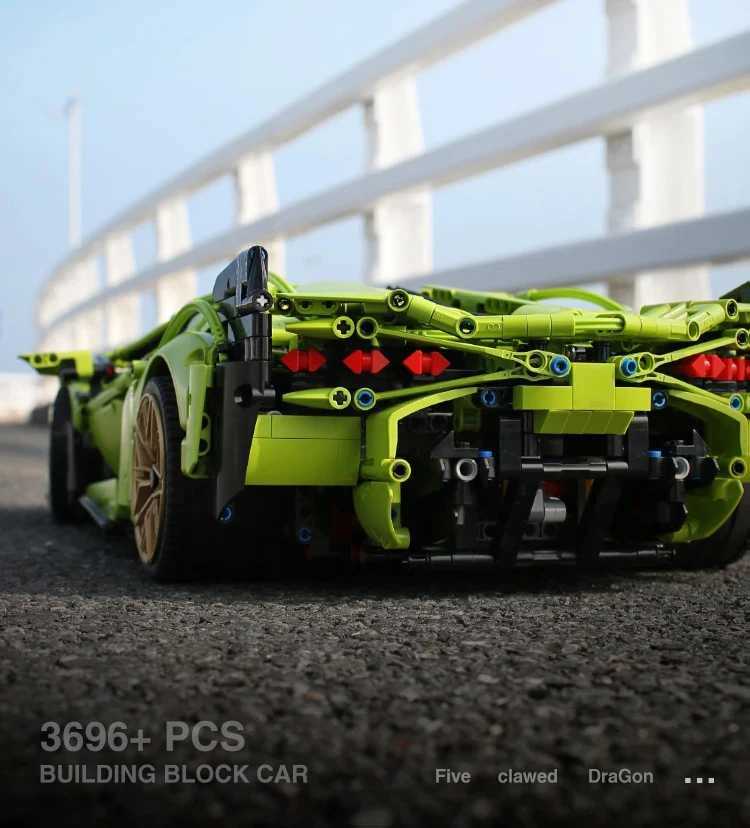 Kalein Green Cow 1 8 Technical Sports Car Model Building Block Mechanical Group Model Toy Moc Home Decoration Boy Birthday Gift W250318