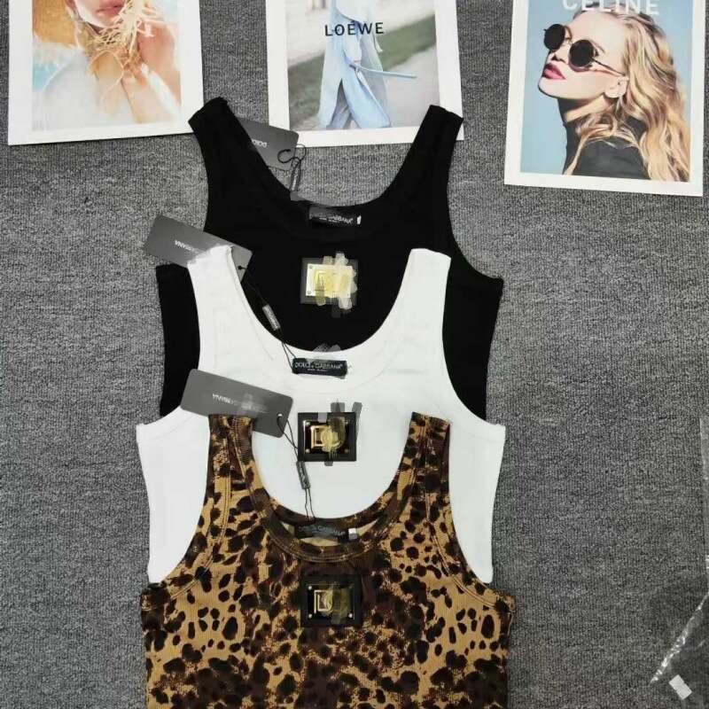 Women's Geometric Printed Vest Two-Piece Set+Elastic Knitted Cropped Pants Fashion Set