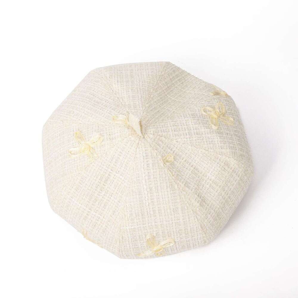 Korean Fashion Embroidered wer Beret Women's Autumn and Winter New Style Celebrity Fragrance Warm Plaid Painter Hat