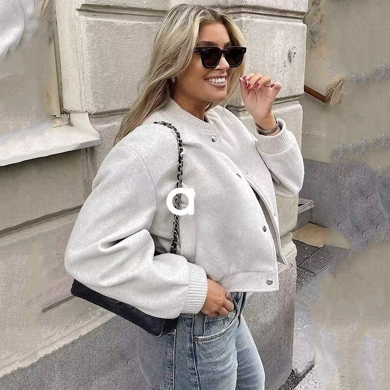 Fashion Women's casual long sleeve soft Stand collar short pilot jacket Casual Jacket for women Outwear WT58